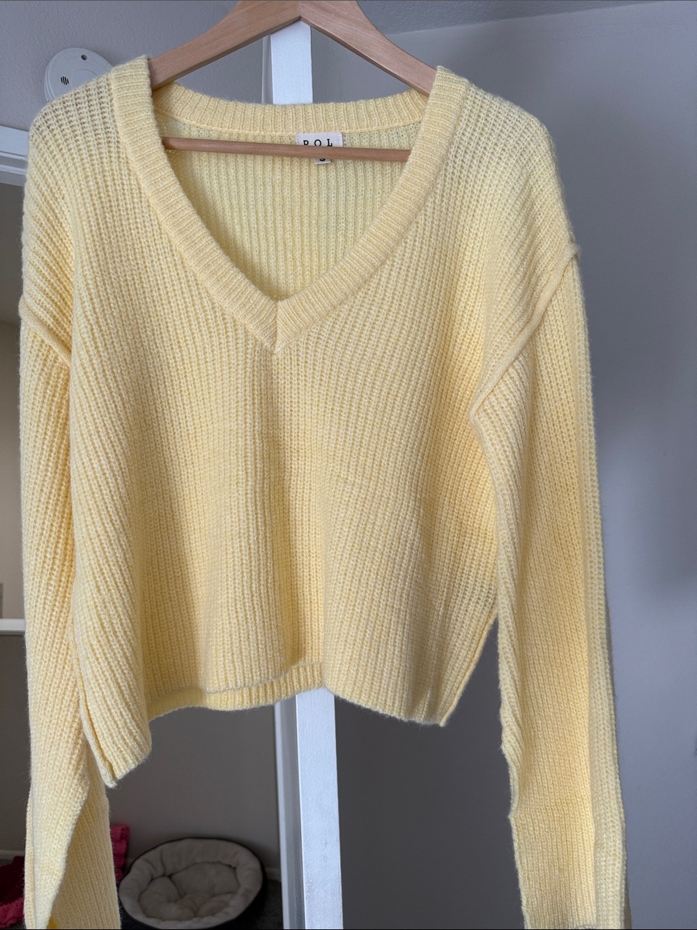 POL brand- Soft V-Neck Yellow Knit Sweater